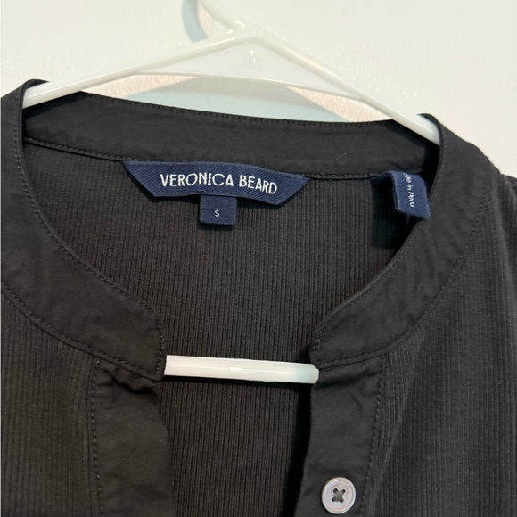 Veronica Beard Black Coralee Top Size Small  Pima Cotton Knit Shirt Blouse - Picture 3 of 6